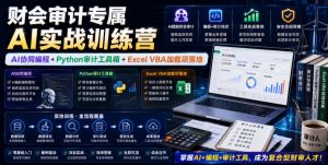 财会审计专属AI实战训练营｜AI协同编程+Python审计工具箱+Excel VBA加载项落地-16888副业资讯