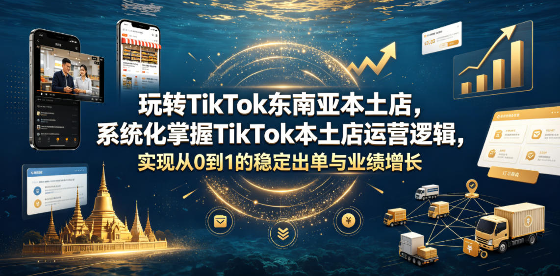 玩转TikTok东南亚本土店，系统化掌握TikTok本土店运营逻辑，实现从0到1的稳定出单与业绩增长-16888副业资讯