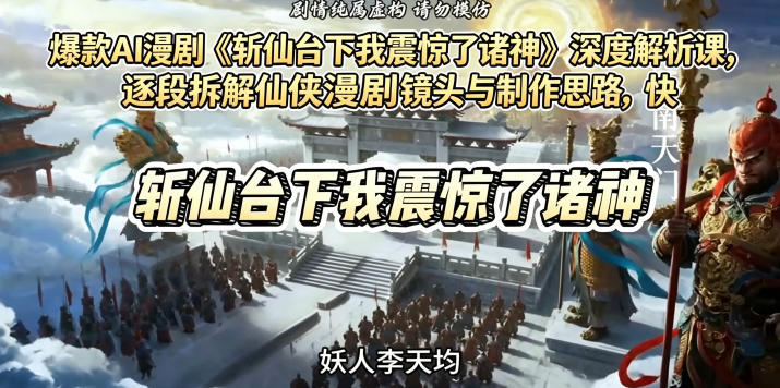 爆款AI漫剧《斩仙台下我震惊了诸神》深度解析课，逐段拆解仙侠漫剧镜头与制作思路，快速复刻爆款创作模式-16888副业资讯