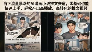 当下流量暴涨的AI漫画小说推文赛道，零基础也能快速上手，轻松产出高播放、高转化的推文视频-16888副业资讯