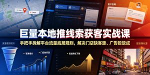 巨量本地推线索获客实战课，手把手拆解平台流量底层规则，解决门店缺客源、广告投放成本高、留资转化差等痛点-16888副业资讯