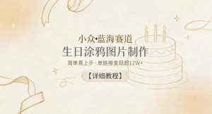 小众蓝海赛道,生日涂鸦图片制作,简单易上手,单链接变现超12W+【详细教程】-16888副业资讯