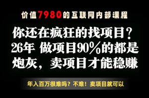 26年请不要疯狂的找项目了,卖项目远比你想象的暴利,你也可以月入10W+【揭秘】-16888副业资讯
