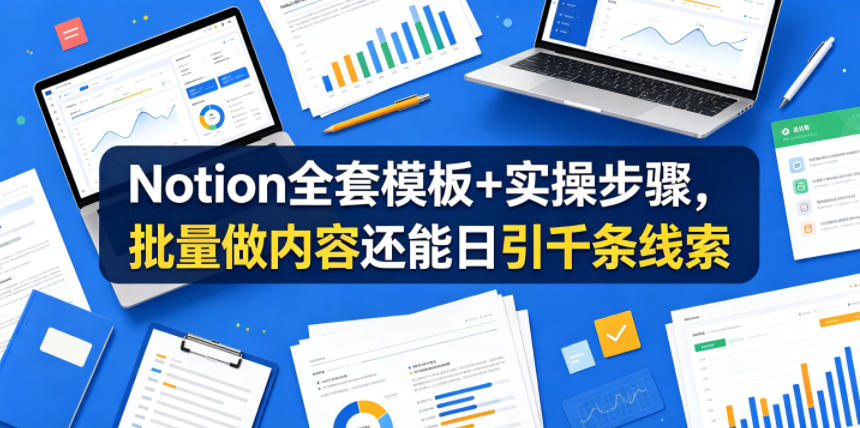 Notion全套模板+实操步骤，批量做内容还能日引千条线索【原创双语字幕】-16888副业资讯