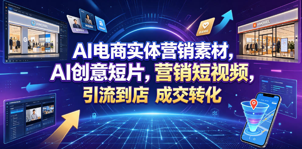AI电商实体营销素材，AI创意短片，高效打造营销短视频，轻松引流到店，稳定提升门店客流与成交转化-16888副业资讯