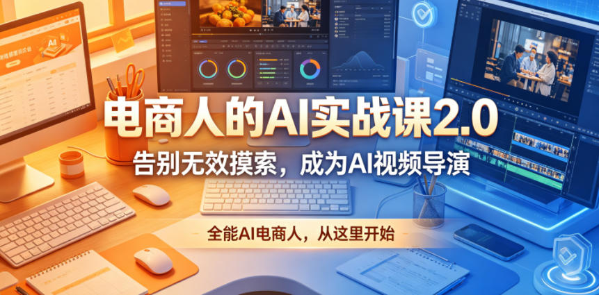 电商人的AI实战课2.0，告别无效摸索，成为AI视频导演，全能AI电商人，从这里开始-16888副业资讯