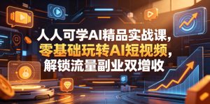 人人可学AI精品实战课，零基础玩转AI短视频，解锁流量副业双增收-16888副业资讯
