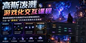 高斯泼溅与游戏化交互课程，将高斯泼溅技术与传统的节点式逻辑深度结合，打造一套“游戏化”的沉浸式场景的交互系统-16888副业资讯