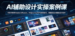 AI辅助设计实操案例课，手把手教学Stable Diffusion、Midjourney与PS协同技巧，掌握前沿AI辅助设计技术-16888副业资讯