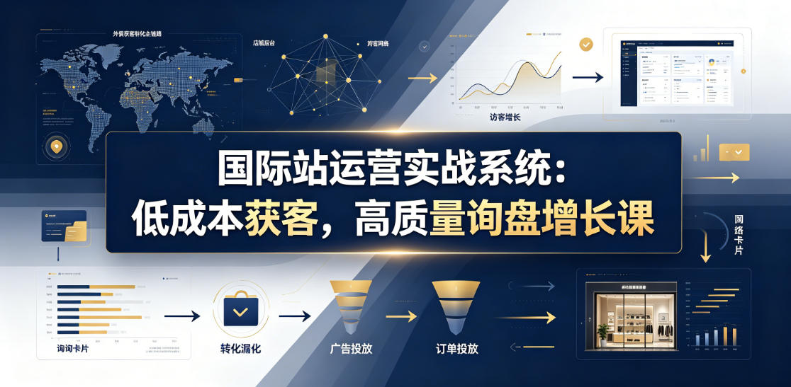 国际站运营实战系统：低成本获客，高质量询盘增长课（更新26年）-16888副业资讯