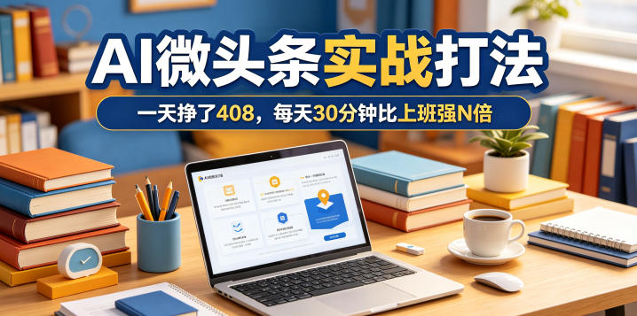 一天挣了408，AI微头条实战打法，每天30分钟比上班强N倍-16888副业资讯