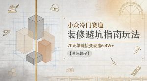 小众冷门赛道，装修避坑指南玩法，70天单链接变现超6.4W+【详细教程】-16888副业资讯