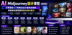 AI Midjourney设计课程（2026），从零基础入门到商业设计落地全链路，零基础也能掌握专业AI设计能力-16888副业资讯