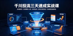 千川投流三天速成实战课|全域推流、云图精准人群、种草加热、素材诊断筛选全维度起量教程-16888副业资讯