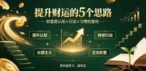 付费文章：提升财运的5个思路——财富是认知x行动x习惯的复利，愿你越努力，越幸运-16888副业资讯