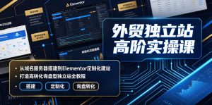外贸独立站高阶实操课|从域名服务器搭建到Elementor定制化建站,打造高转化询盘型独立站全教程-16888副业资讯
