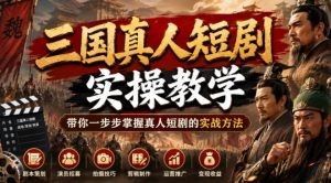 三国真人短剧实操教学，带你一步步掌握真人短剧的实战方法-16888副业资讯
