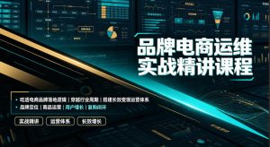 品牌电商运维实战精讲课程｜吃透电商品牌落地逻辑、穿越行业周期、搭建长效变现运营体系-16888副业资讯