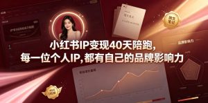 小红书IP变现40天陪跑，每一位个人IP，都有自己的品牌影响力-16888副业资讯