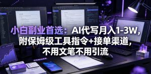 小白副业首选：AI代写月入1-3W，附保姆级工具指令+接单渠道，不用文笔不用引流【揭秘】-16888副业资讯