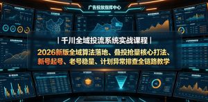 千川全域投流系统实战课程｜2026新版全域算法落地、叠投抢量核心打法、新号起号、老号稳量、计划异常排查全链路教学-16888副业资讯