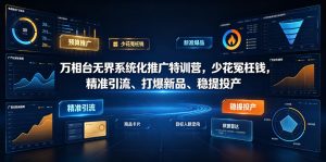 万相台无界系统化推广特训营VI0.0，少花冤枉钱，精准引流、打爆新品、稳提投产（全程录音+字幕）-16888副业资讯