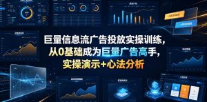 巨量信息流广告投放实操训练，从0基础成为巨量广告高手，实操演示+心法分析-16888副业资讯