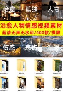爆款短视频常用视频素材！抖音治愈伤感人物情感视频素材，400款合集，无声无水印，视频感氛围拉满-16888副业资讯