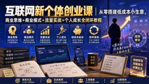 互联网新个体创业课|从零搭建低成本小生意,商业思维+商业模式+流量实战+个人成长全闭环教程-16888副业资讯