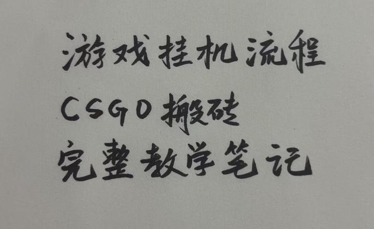 游戏挂G全流程笔记分享，CSGO游戏搬砖，小白看了当天学会见收益【揭秘】-16888副业资讯