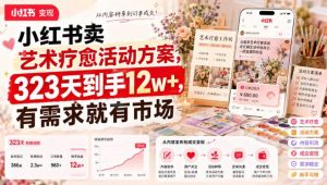 小红书卖艺术疗愈活动方案，323天到手12w+，有需求就有市场-16888副业资讯