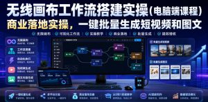无线画布工作流搭建实操（电脑端课程），商业落地实操，一键批量生成短视频和图文-16888副业资讯