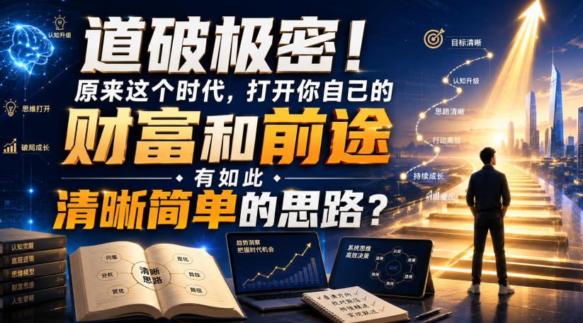 公众号灏泽异谈付费文：道破极密！原来这个时代，打开你自己的财富和前途，有如此清晰简单的思路？！-16888副业资讯