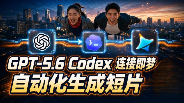 GPT-5.6 Codex连接即梦实测！自动生成＋拼接完整AI短片，全流程详解-16888副业资讯