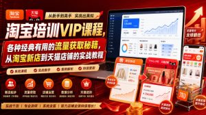 淘宝培训VIP课程,各种经典有用的流量获取秘籍,从淘宝新店到天猫店铺的实战教程(更新7月)-16888副业资讯