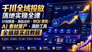 千川全域投放落地实操全课｜计划搭建・测品出价・ROI优化・AI素材量产・高阶工具全链路实战教程-16888副业资讯