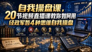 自我操盘课,20节视频直播课教你如何用经政军哲4种思维自我操盘-16888副业资讯