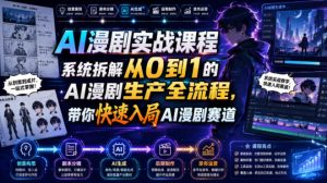 AI漫剧实战课程,系统拆解从0到1的AI漫剧生产全流程,带你快速入局AI漫剧赛道-16888副业资讯