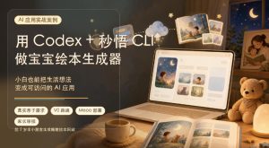 AI应用实战案例，用Codex+秒悟CLl做宝宝绘本生成器，小白也能把生活想法变成可访问的AI应用-16888副业资讯