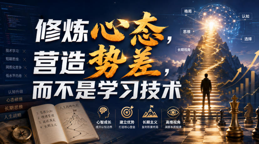付费文章：修炼心态，营造势差，而不是学习技术-16888副业资讯