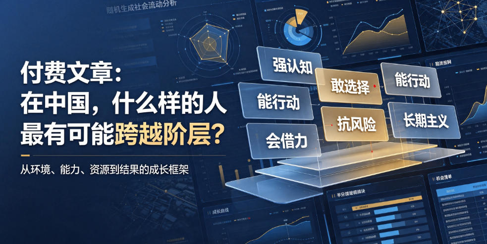 付费文章：在中国，什么样的人最有可能跨越阶层？-16888副业资讯