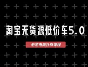 淘宝无货源价车5.0，​2026最新VIP淘宝无货源课程，1688代发，蓝海选品，零成本创业首选（更新26年8月3日）-16888副业资讯