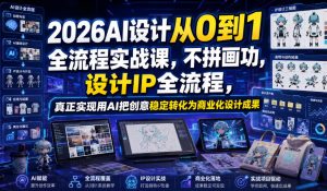 2026AI设计从0到1全流程实战课，不拼画功，设计IP全流程，真正实现用AI把创意稳定转化为商业化设计成果-16888副业资讯