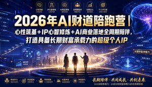 2026年AI财道陪跑营|心性筑基+IP心智修炼+AI商业落地全周期陪伴,打造具备长期财富承载力的超级个人IP-16888副业资讯