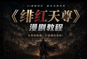 绯红天尊AI漫剧系统教程｜从零入门到精通，工具运用+剧本创作+爆款逻辑+提示词素材+镜头剪辑，全套爆款漫剧落地实战课-16888副业资讯