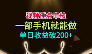 视频任务审核，一部手机就能做，简单上手，单日收益破200+【揭秘】-16888副业资讯