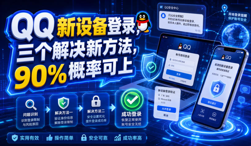QQ新设备登录，三个解决新方法，90%概率可上-16888副业资讯