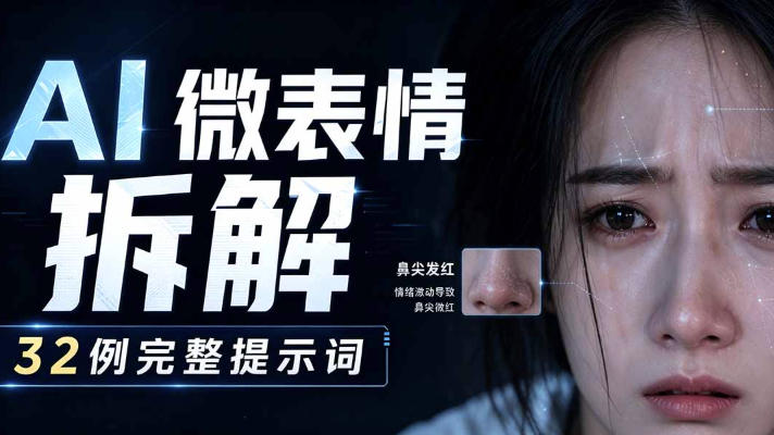 AI微表情拆解提示词合集，精准调控AI角色表情，可直接复用，0基础也能调出影视级表情变化-16888副业资讯
