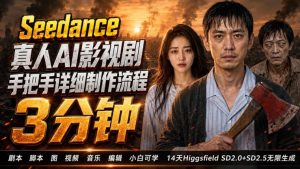 3分钟真人AI影视剧怎么做？SD 2.0手把手完整制作流程｜Higgsfield 14天SD 2.0/2.5无限生成-16888副业资讯