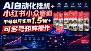 AI自动化挂G+小红书小众赛道，单号单月实测1.5w+，可多号矩阵操作【揭秘】-16888副业资讯